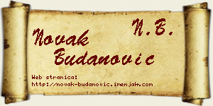 Novak Budanović vizit kartica